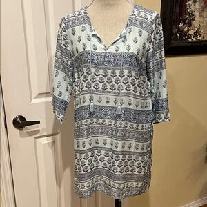 J. Jill Floral Blue and White Tunic